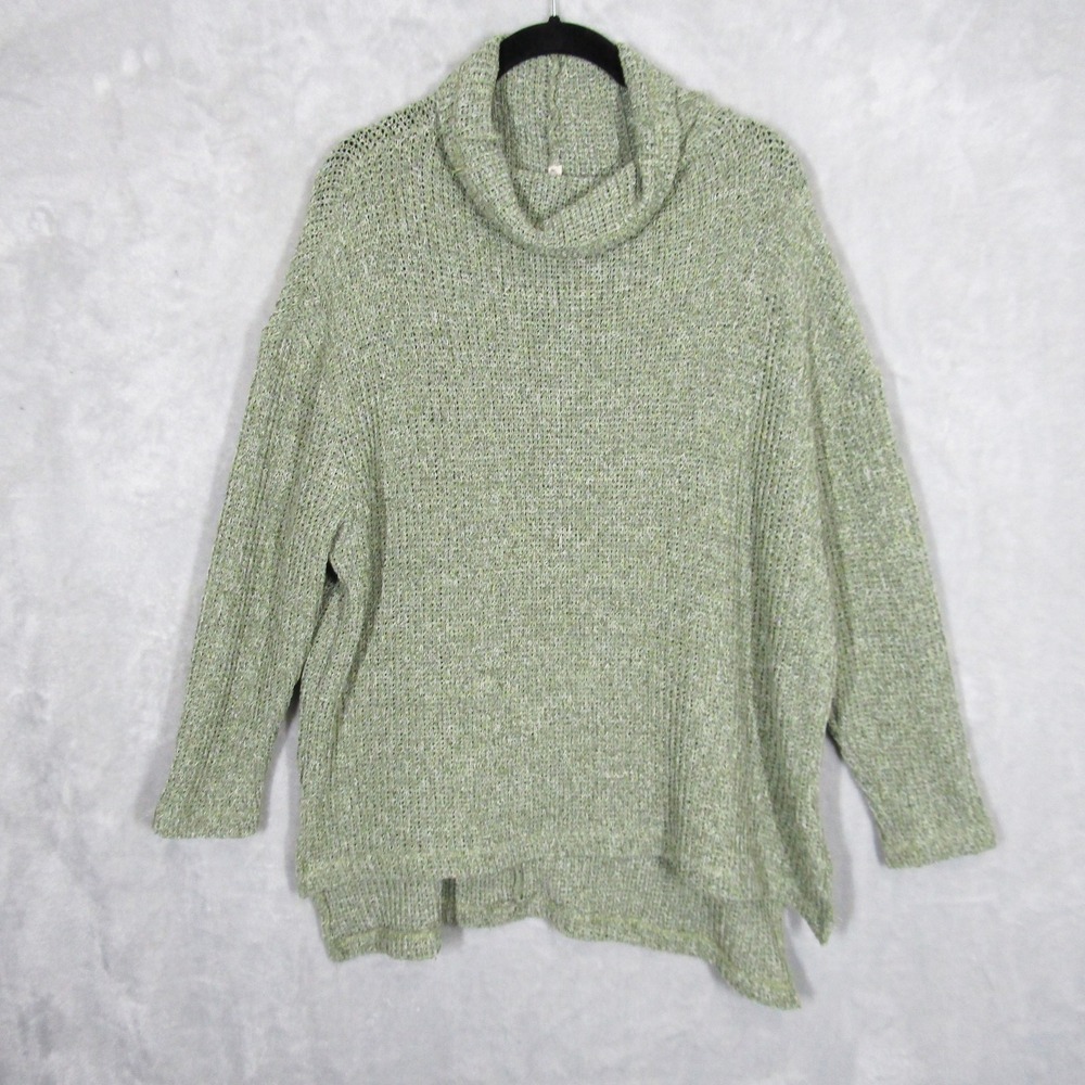 Maronie Women's Sweater Small S Green Knit Cowl Neck Pullover Casual Comfy
